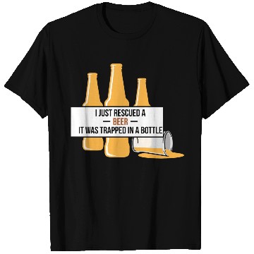 Discover Rescued A Beer Trapped In A Bottle Cheers Gift T Shirts