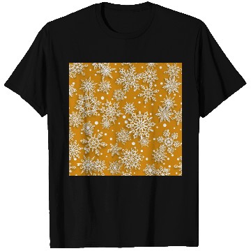 Discover Orange Snowflakes Pattern T Shirts