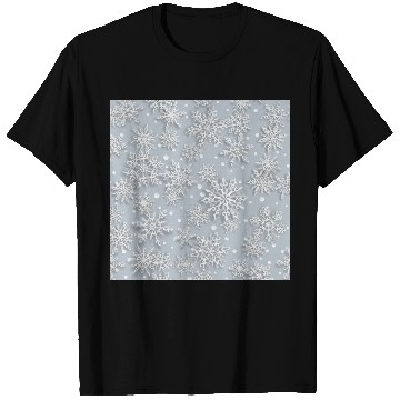 Discover Grey Snowflakes Pattern T Shirts