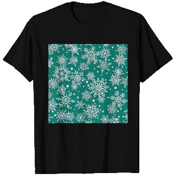 Discover Green Snowflakes Pattern T Shirts