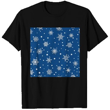 Discover Modern Navy Blue Snowflakes Pattern T Shirts