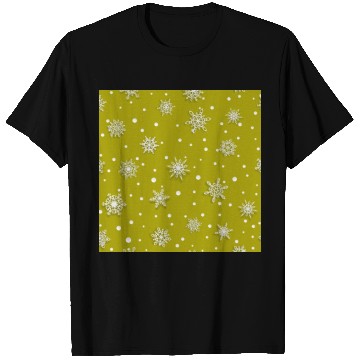 Discover Yellow Snowflakes Pattern T Shirts