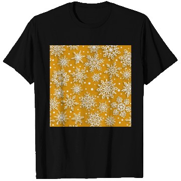 Discover Elegant Orange Snowflakes Pattern T Shirts