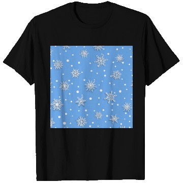 Discover Blue Snowflakes Pattern T Shirts