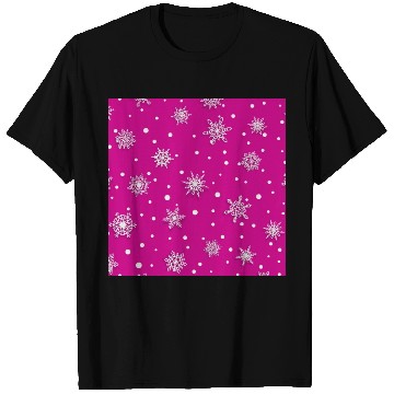 Discover Pink Snowflakes Pattern T Shirts