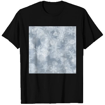 Discover Grey White Snowflakes Pattern T Shirts