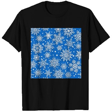 Discover Elegant Blue Snowflakes Pattern T Shirts