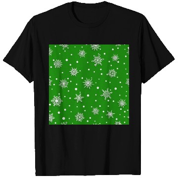 Discover Modern Green Snowflakes Pattern T Shirts