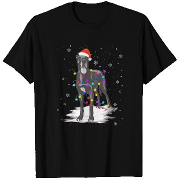 Discover Great Dane With Christmas Lights Santa T Shirts