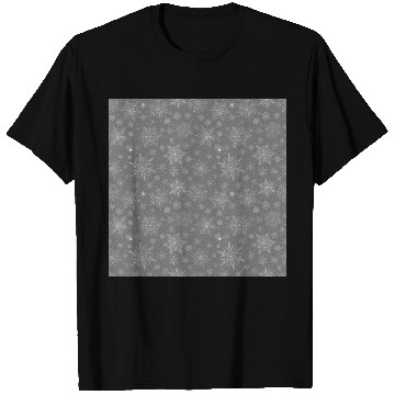 Discover Grey Snowflakes Pattern T Shirts