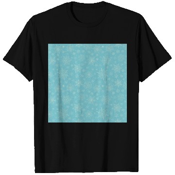 Discover Teal Snowflakes Pattern T Shirts
