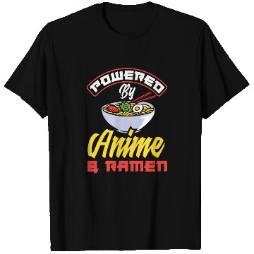 Discover Powered By Anime & Ramen Funny Ramen Lover Gift T Shirts