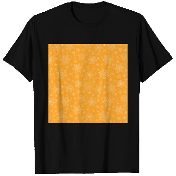 Discover Orange Snowflakes Pattern T Shirts