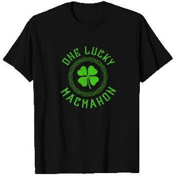 Discover One Lucky MacMahon Irish Family Four Leaf Clover T Shirts
