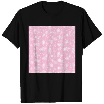 Discover Pink Snowflakes Pattern T Shirts