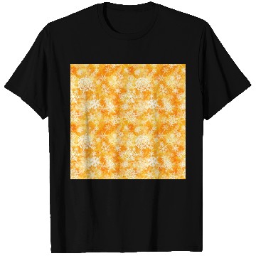 Discover Orange White Snowflakes Pattern T Shirts