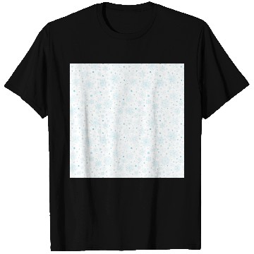 Discover Modern Snowflakes Pattern White Blue T Shirts