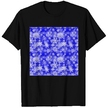 Discover Navy Blue White Snowflakes Pattern T Shirts