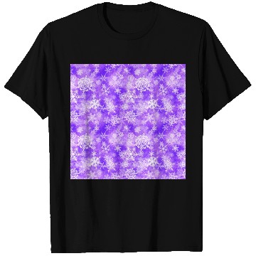 Discover Purple White Snowflakes Pattern T Shirts