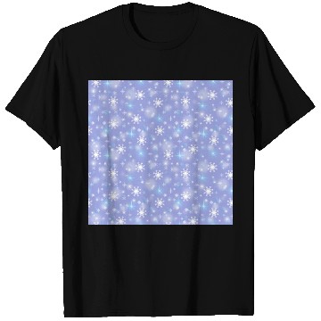 Discover Blue White Snowflakes Pattern T Shirts