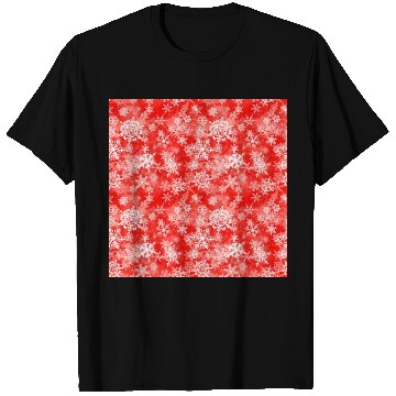 Discover Red White Snowflakes Pattern T Shirts