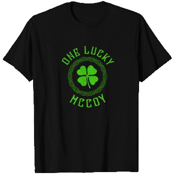 Discover One Lucky McCoy Irish Family Four Leaf Clover T Shirts
