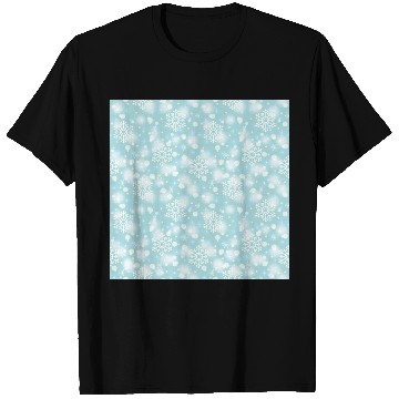 Discover Teal Snowflakes Pattern T Shirts
