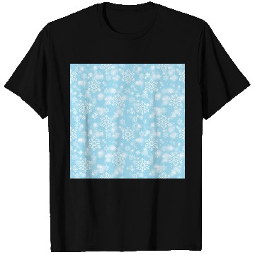 Discover Pretty Blue Snowflakes Pattern T Shirts