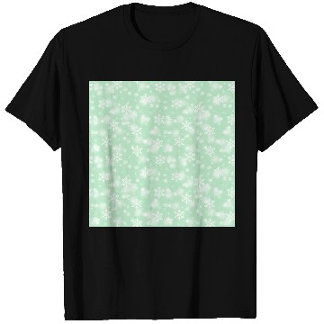 Discover Green Snowflakes Pattern T Shirts
