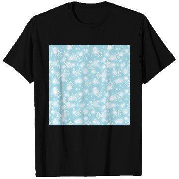 Discover Abstract Blue Snowflakes Pattern T Shirts
