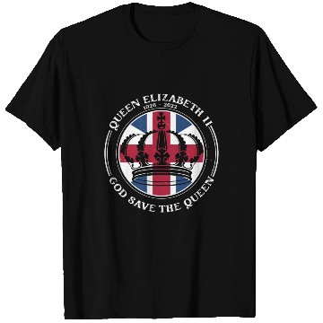 Discover UK British Queen Elizabeth II God Save The Queen T Shirts