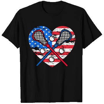 Discover Lacrosse US Flag T Shirts