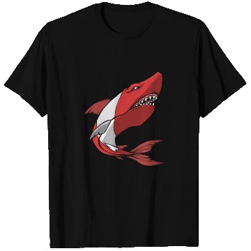 Discover Scuba Diver Red White Flag Shark Scuba Diving T Shirts