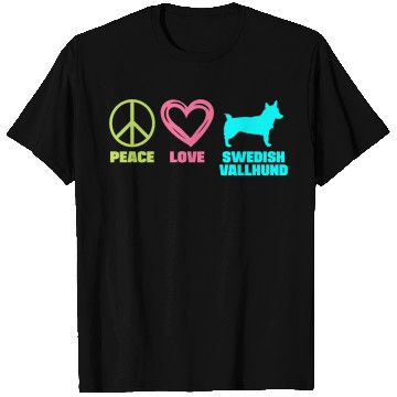 Discover Swedish Vallhund Mom Peace Love Saying T Shirts