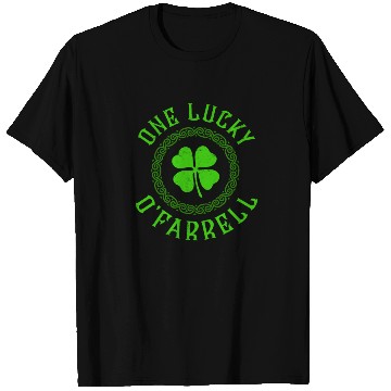 Discover One Lucky O'Farrell Irish Family Four Leaf Clover T Shirts