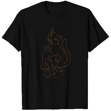 Discover Cat And Dog Brown T Shirts