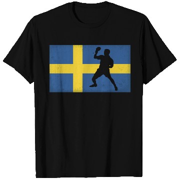 Discover Sweden Table Tennis Player Swedish Flag T Shirts