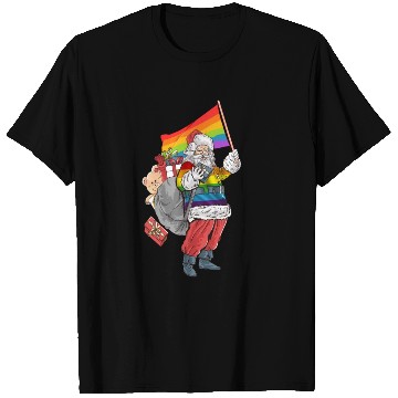Discover LGBTQ Santa Claus Christmas Rainbow T Shirts