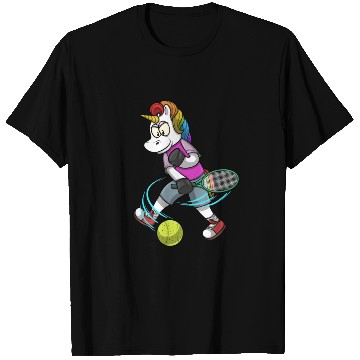 Discover Tennis PLayer Unicorn Tennis T Shirts