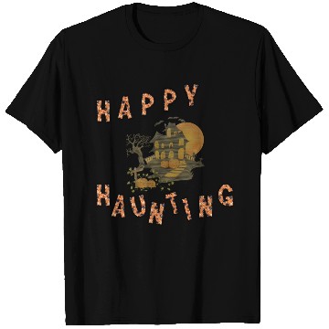 Discover Happy haunting party pumpkins dead house bat T Shirts