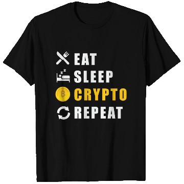 Discover Bitcoin sloth BTC logo eat sleep Crypto repeat T Shirts