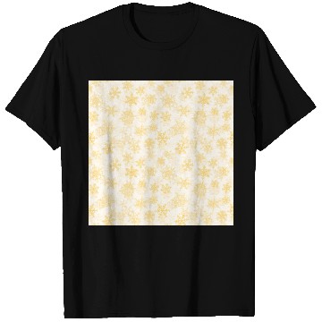 Discover Elegant Snowflakes Pattern White Yellow T Shirts