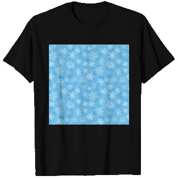 Discover Pretty Light Blue Snowflakes Pattern T Shirts