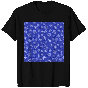 Discover Pretty Navy Blue Snowflakes Pattern T Shirts