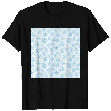 Discover Elegant Snowflakes Pattern White Blue T Shirts