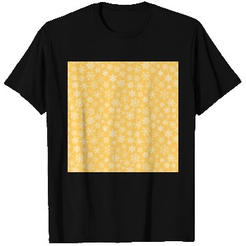 Discover Modern Yellow Snowflakes Pattern T Shirts