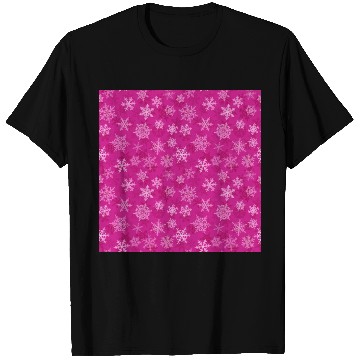 Discover Pretty Pink Snowflakes Pattern T Shirts