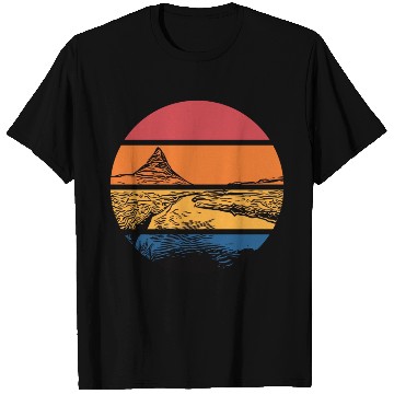 Discover River In Sunset With Mountain T Shirts