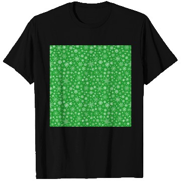 Discover Green Snowflakes Pattern T Shirts