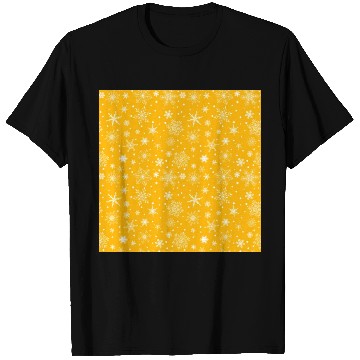 Discover Snowflakes Pattern Yellow White T Shirts